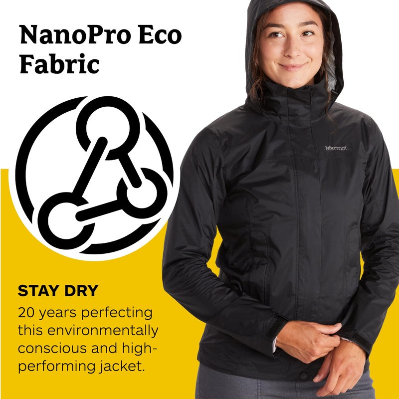 MARMOT Womenâ€™s PreCip Rain Jacket | Lightweight, Waterproof, Black, Medium - Image 4